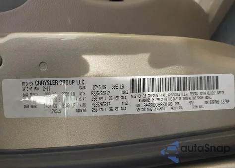 2011 Chrysler Town & Country Touring-L from USA, damaged, VIN 2A4RR8DG0BR631109